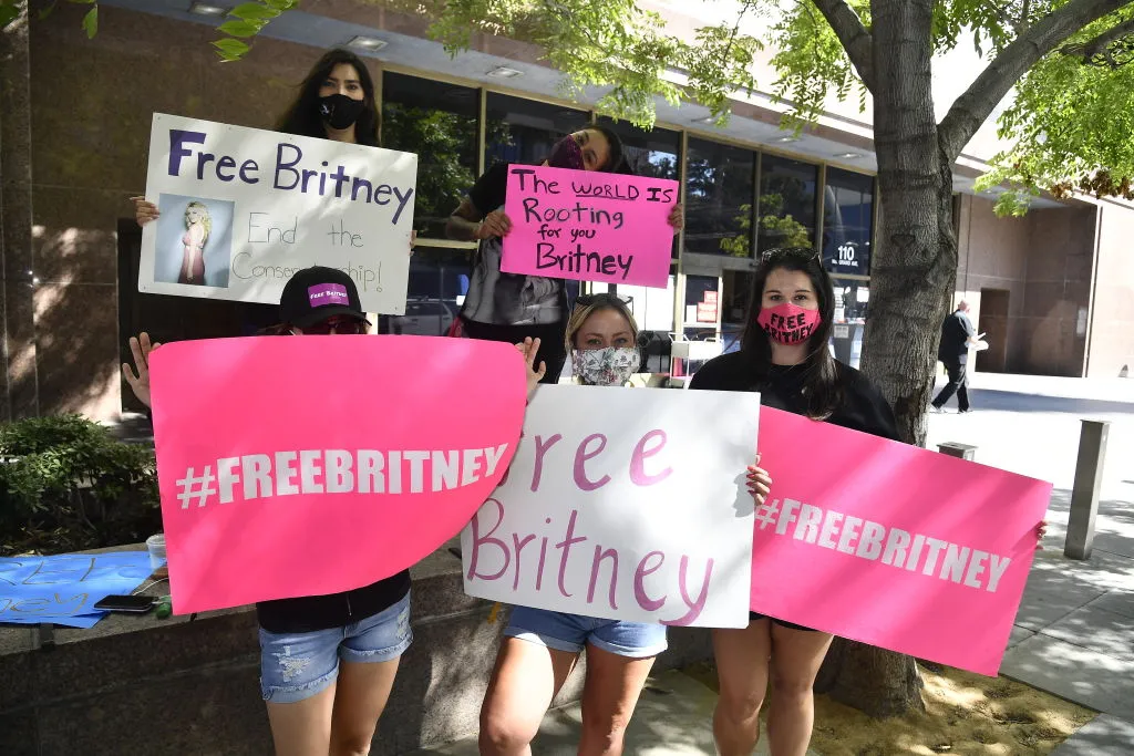 #FreeBritney Protest Outside Courthouse In Los Angeles During Conservatorship Hearing
