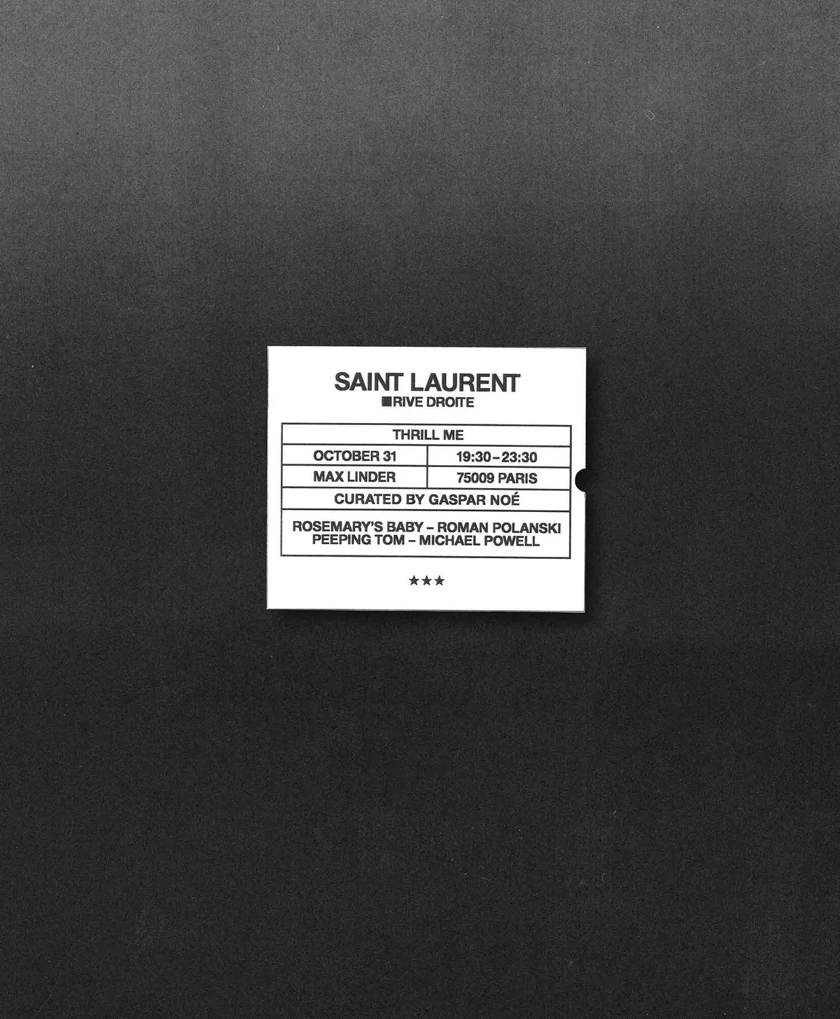 saint laurent thrill me cine peliculas halloween