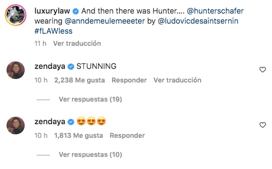 Zendaya no pudo evitar comentar el look de Hunter Schafer en el after party de Vanity Fair.
