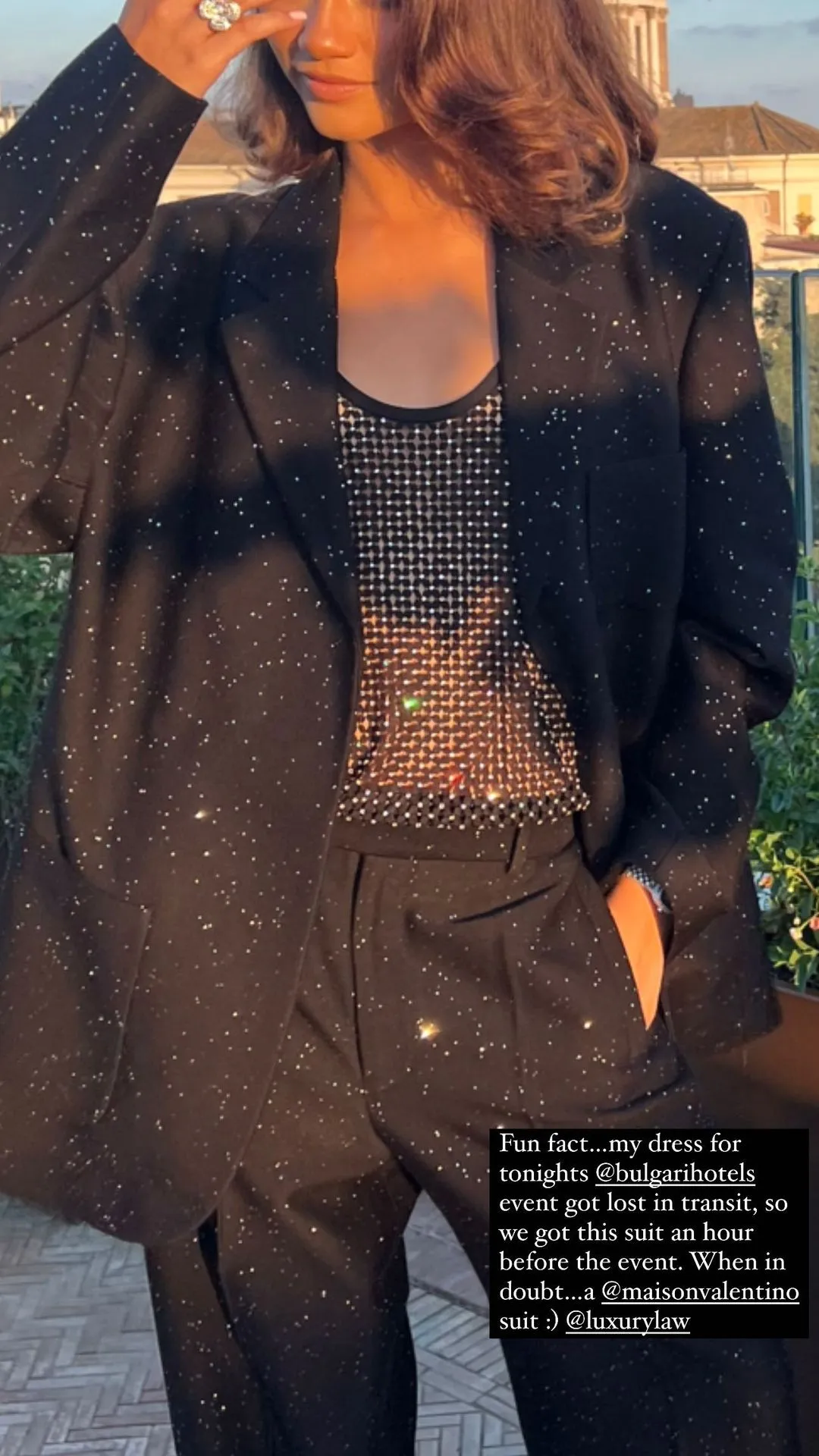 Zendaya explicó por que usó ese traje de último momento.