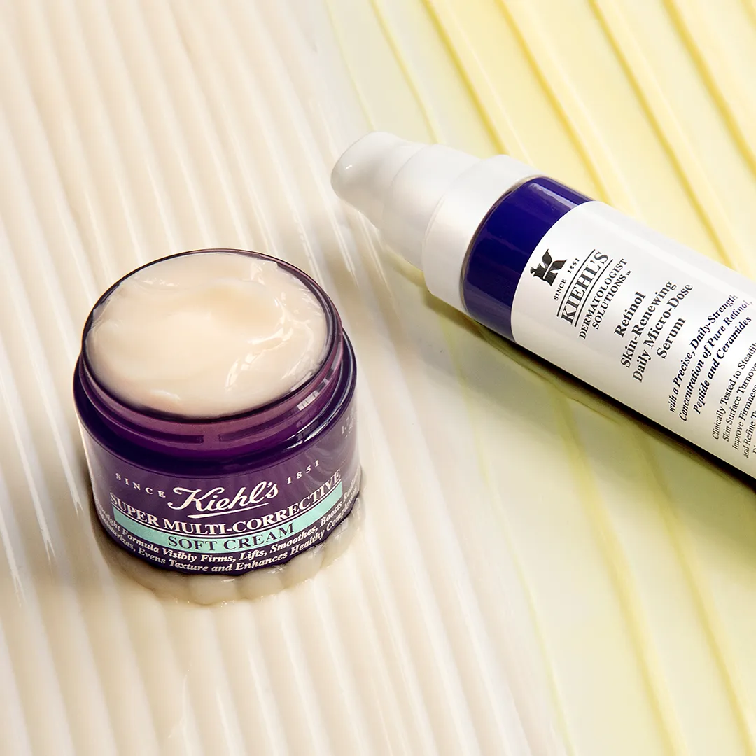 La nueva Kiehl's Super Multi-Corrective Soft Cream y otros productos de la marca.