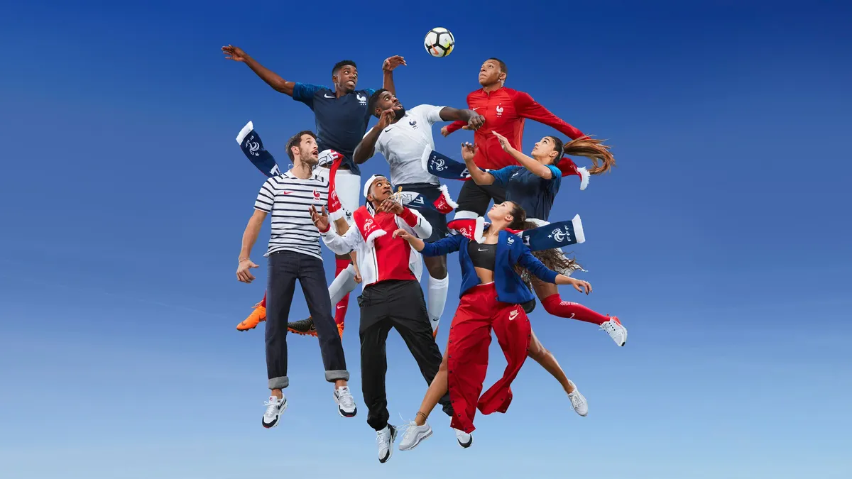 Simon Porte Jacquemus en una campaña de Nike para Francia. 