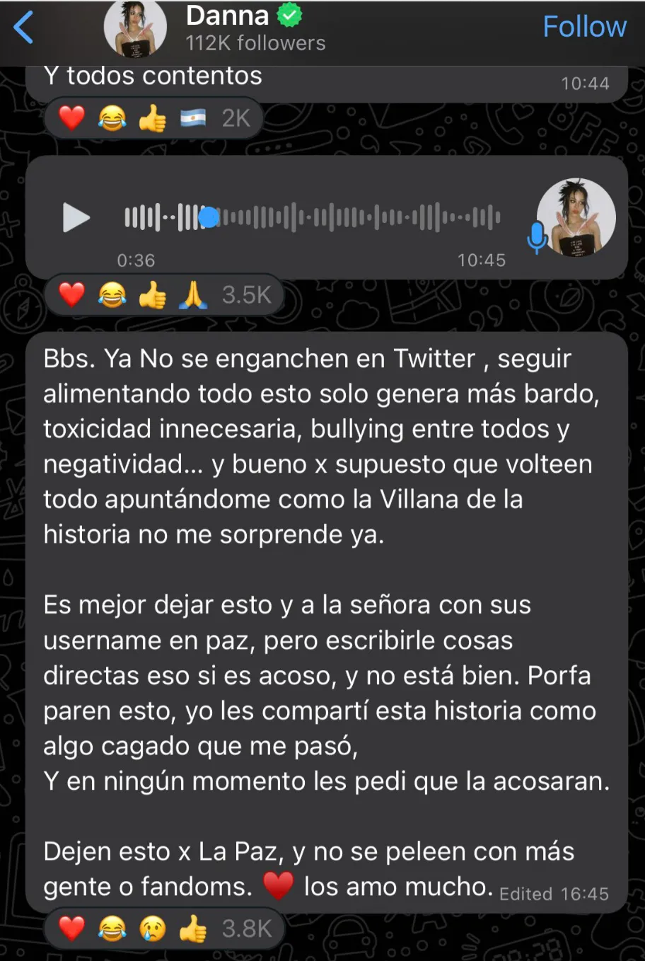 Una cronología de la pelea de Danna vs @danna en X