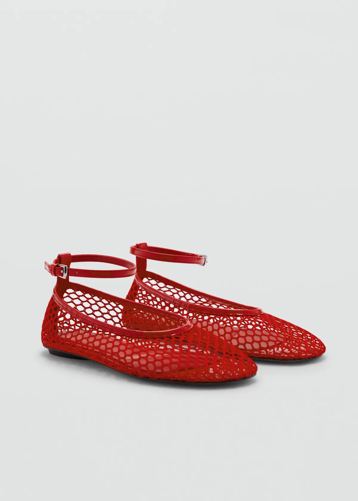 Mango Bailarinas Mesh Tira Hebilla