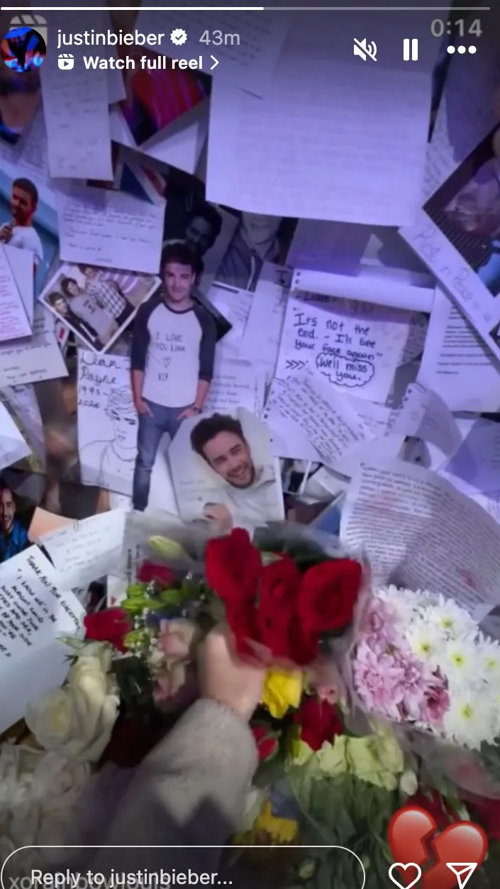 Justin Bieber se despide de Liam Payne