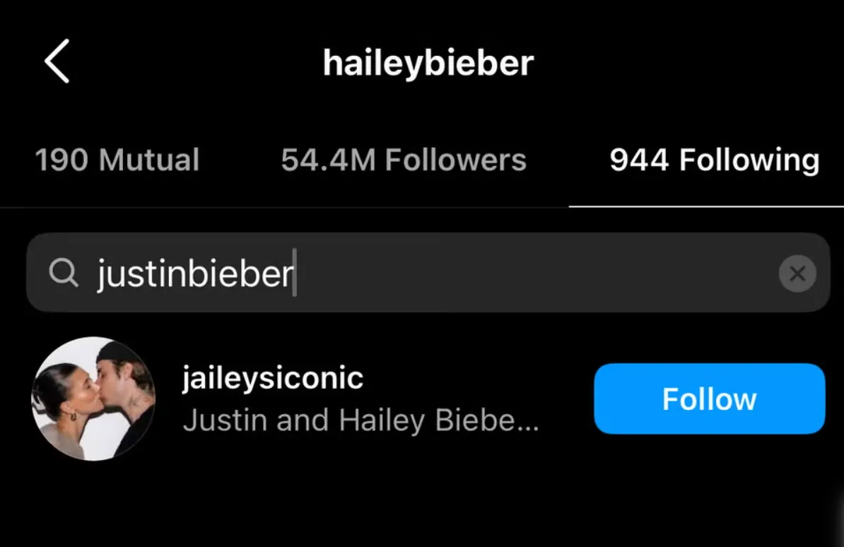 Hailey Bieber le da unfollow a Justin Bieber