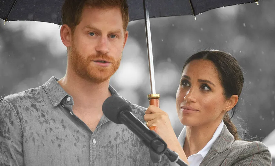 Meghan-Markle-Principe-Harry-Paraguas-Lluvia-Australia