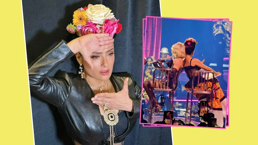 Salma Hayek se viste de Frida Kahlo para unirse al escenario de Madonna
