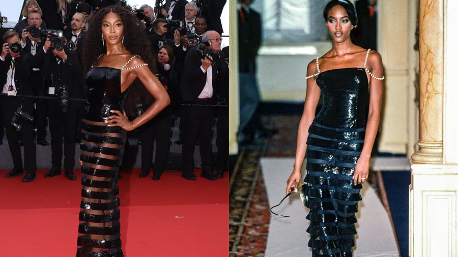 Naomi Campbell usa en Cannes el vestido de Chanel que lució hace 28 años