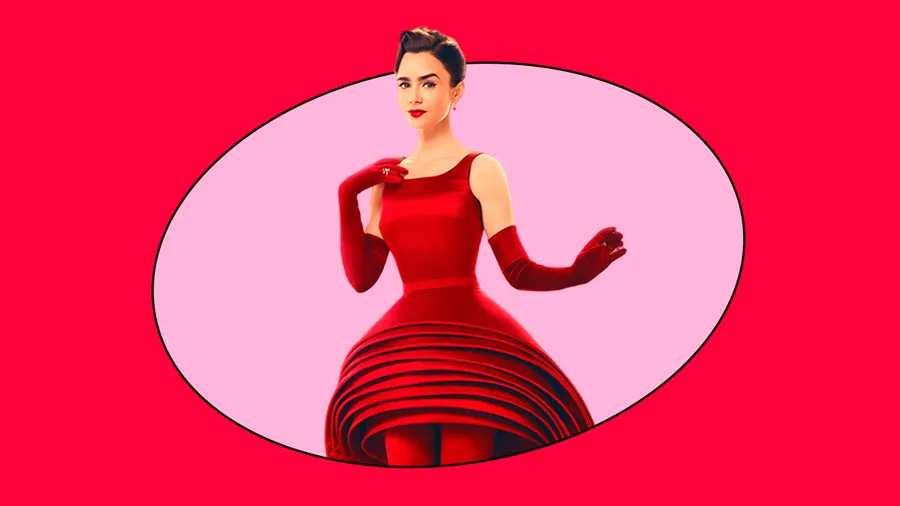Emily in Paris vestido rojo Lily Collins