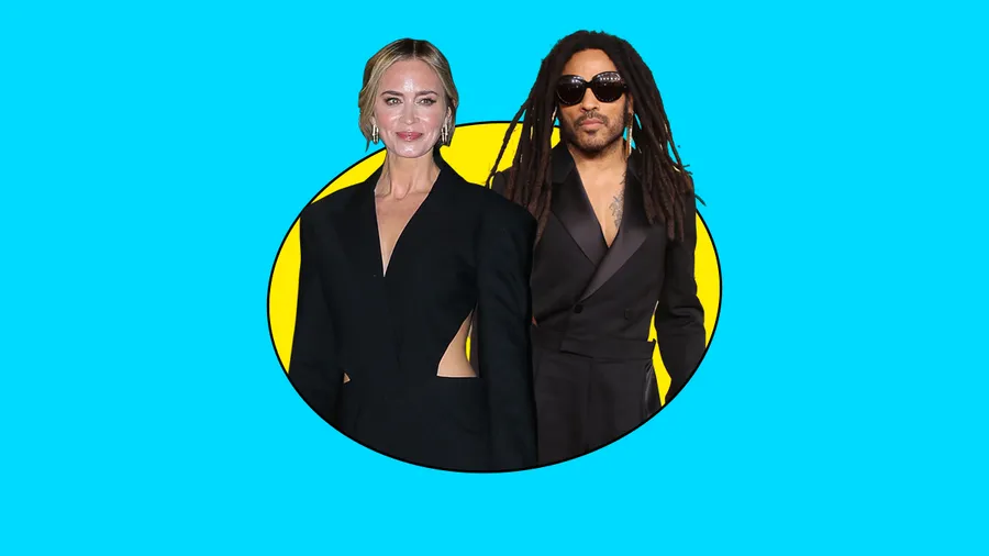 Emily Blunt usa el mismo look que Lenny Kravitz llevó a los Golden Globes