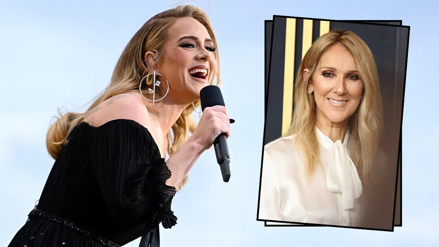 Adele abraza a Celine Dion