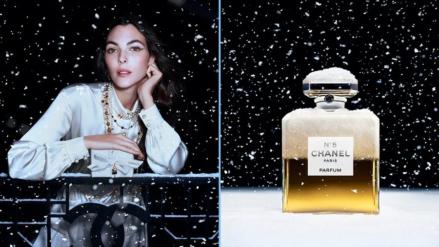 chanel No 5 perfume nieve nevado
