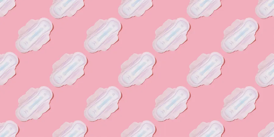 Women's,Pads,Pattern.,Feminine,Hygiene,Items.