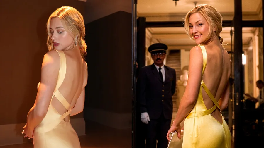 Lili Reinhart con vestido amarillo inspirado en Kate Hudson en How to Lose a Guy in 10 Days