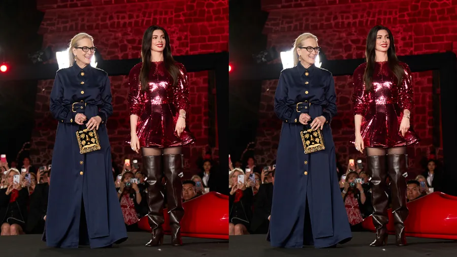 Meryl Streep y Anne Hathaway deslumbran en looks de impacto para su visita en CDMX.