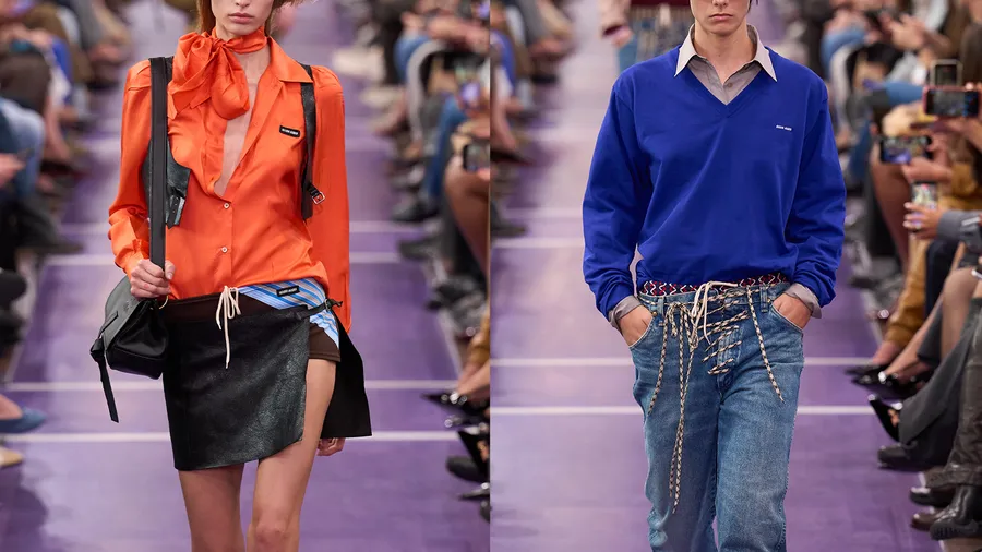 Miu Miu SS27 mezcla sportswear y ropa elegante en París