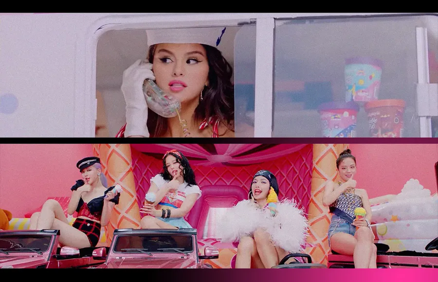 black is pink y selena gomez