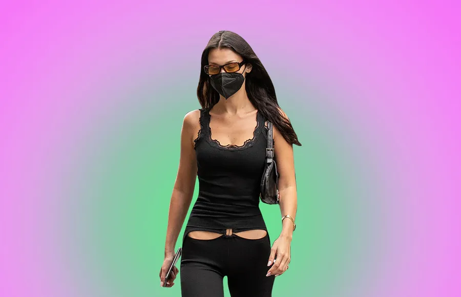 cutout jeans Bella Hadid