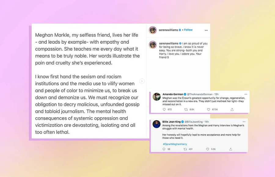 Las reacciones de las celebs que apoyan a Meghan Markle