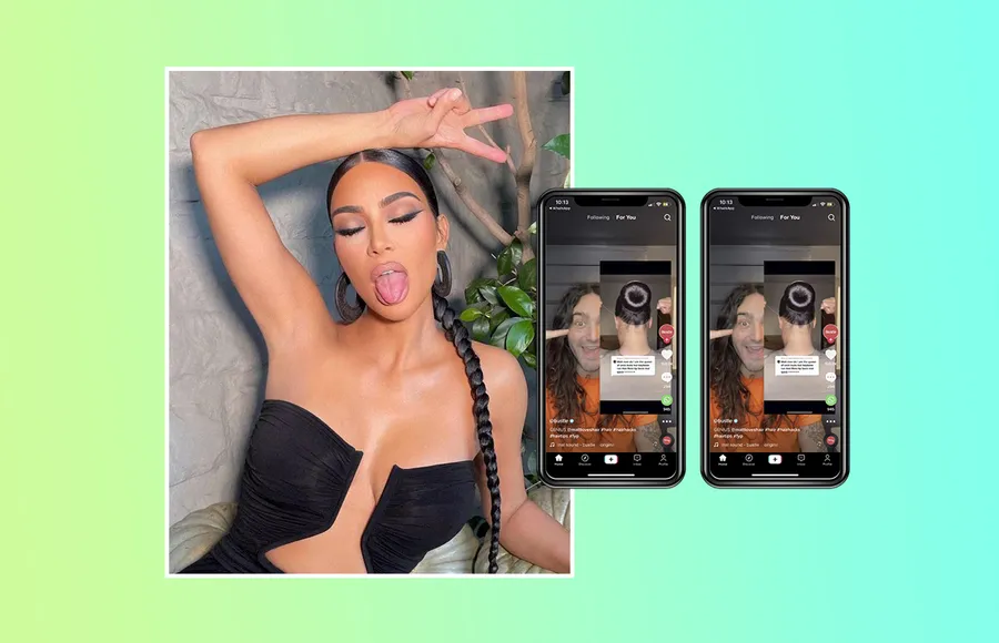 KIM KARDASHIAN-TIKTOK-tik tok-hilo dental-floss-pelo-estilizar-estilizado-peinado-relamido-slick-redes sociales-profesional.jpg