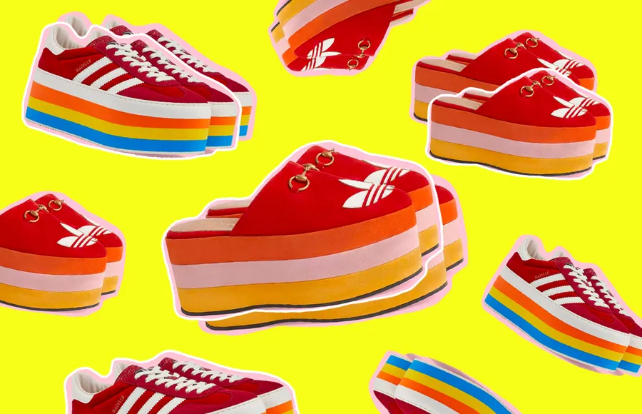 gucci adidas tenis plataforma arcoiris