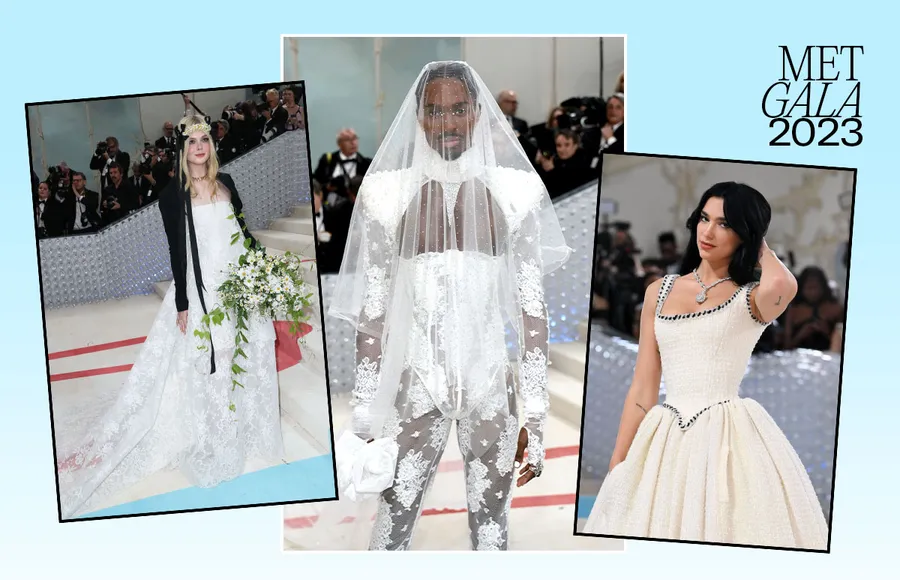 Elle Fanning, Alton Mason y Dua Lipa fueron algunas de las celebridades que usaron vestidos de novia en la Met Gala 2023.