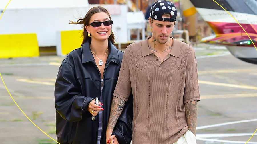 Los looks de Justin y Hailey Bieber solo coinciden en el aeropuerto.