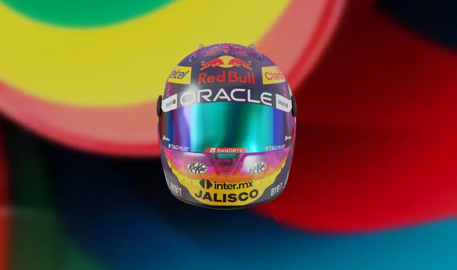 El increíble casco de checo perez para el México GP 2023, intermx reconoce el trabajo de Karla Lozano