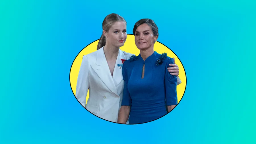 La princesa Leonor y la reina Letizia de España.