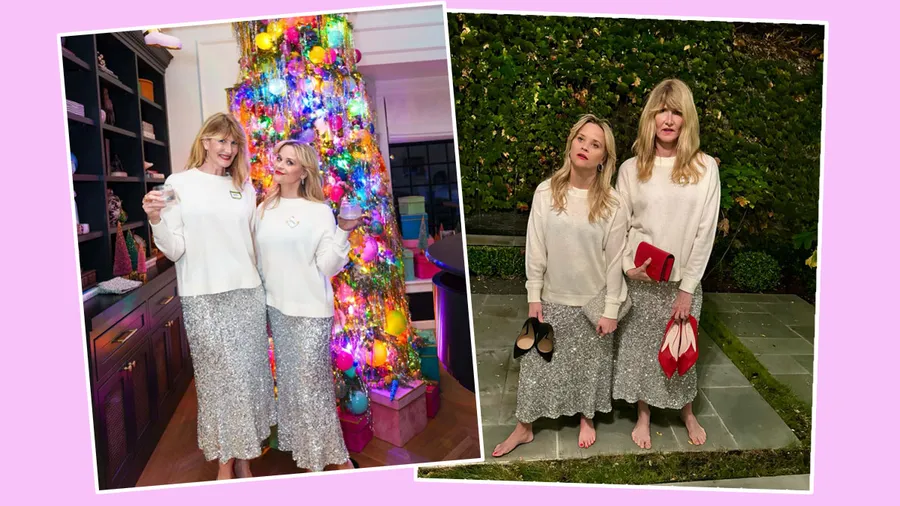Reese Witherspoon y Laura Dern se visten idénticas para celebrar Navidad