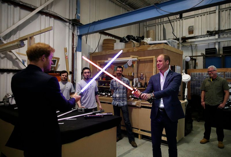 The Duke Of Cambridge And Prince Harry Visit The "Star Wars" Film Set