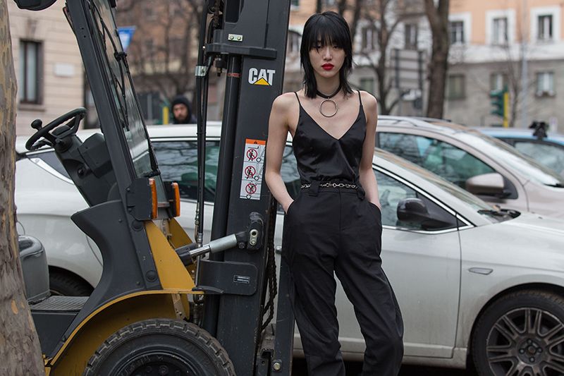 Street Style, Fall Winter 2018, Milan Fashion Week, Italy - 25 Feb 2018