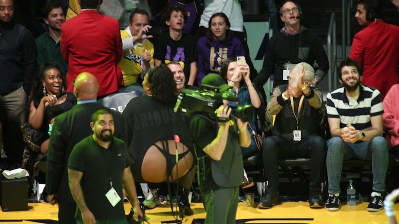 Celebrities At The Los Angeles Lakers Game
