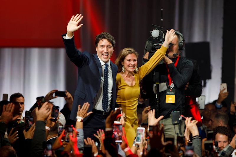 Prime Minister Justin Trudeau Holds Election Night Watch Party In Montreal
