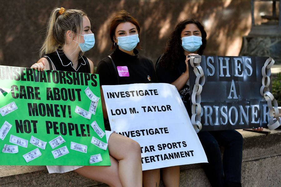 #FreeBritney Protest Outside Courthouse In Los Angeles During Conservatorship Hearing
