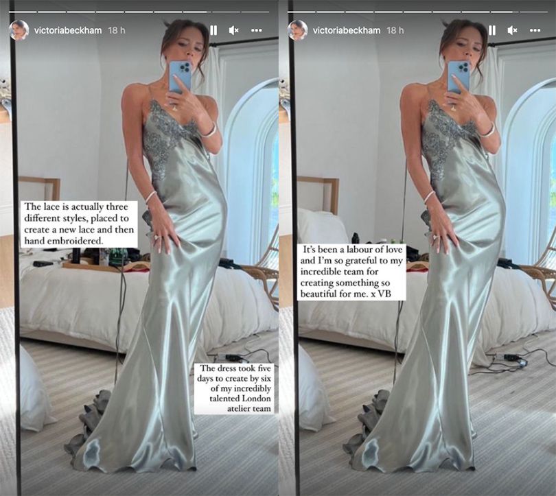 victoria beckham vestido costura