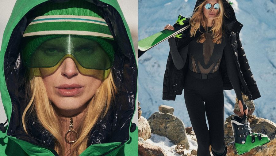 La marca incluyó accesorios como gafas, cascos y botas en su colección de ski.
