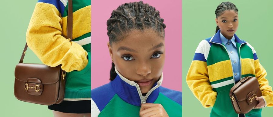 Halle Bailey en la camaña de Horsebit de Gucci.