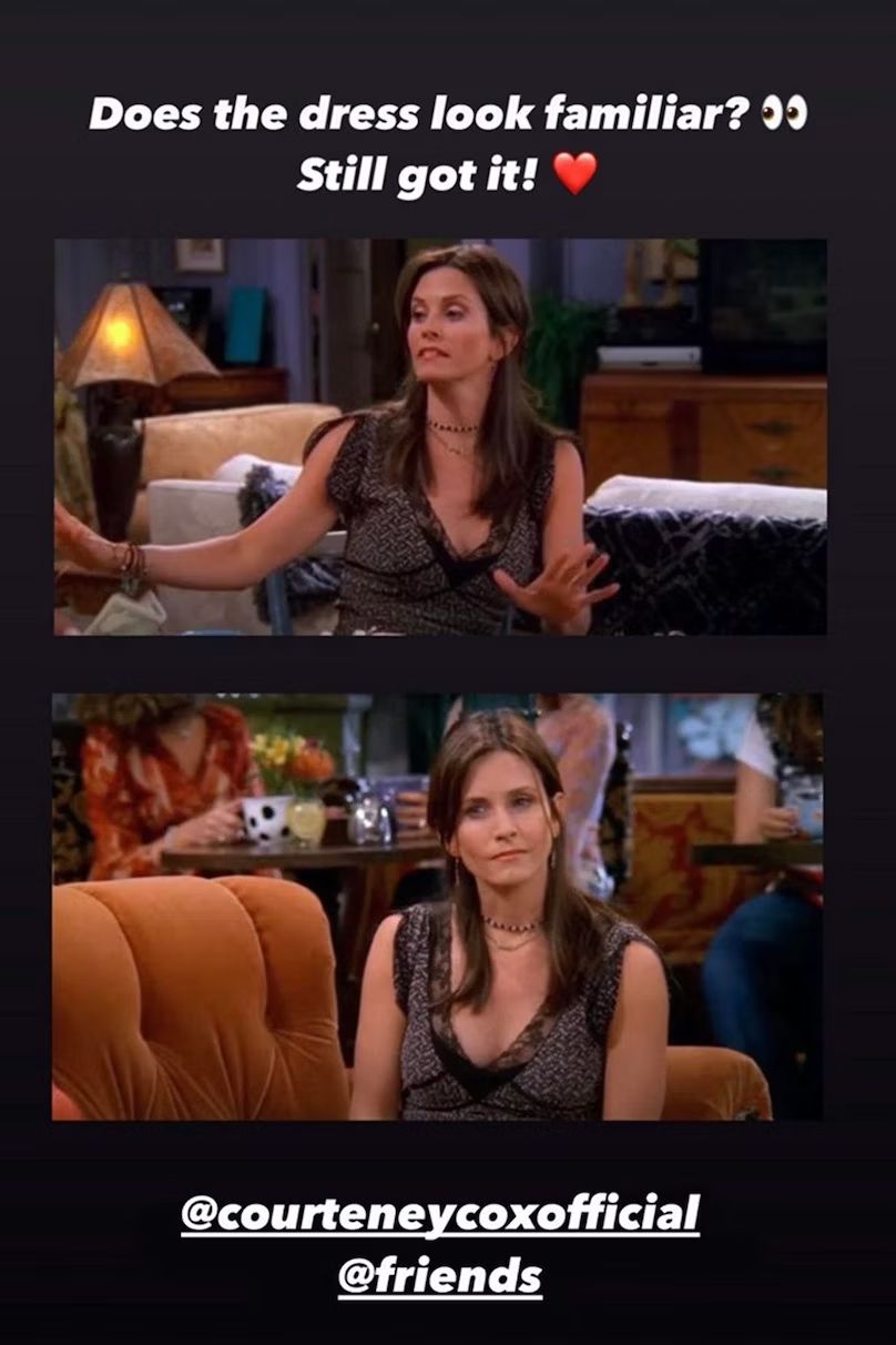 Jennifer Aniston usó el vestido que Monica Geller usó en Friends hace casi 30 años.