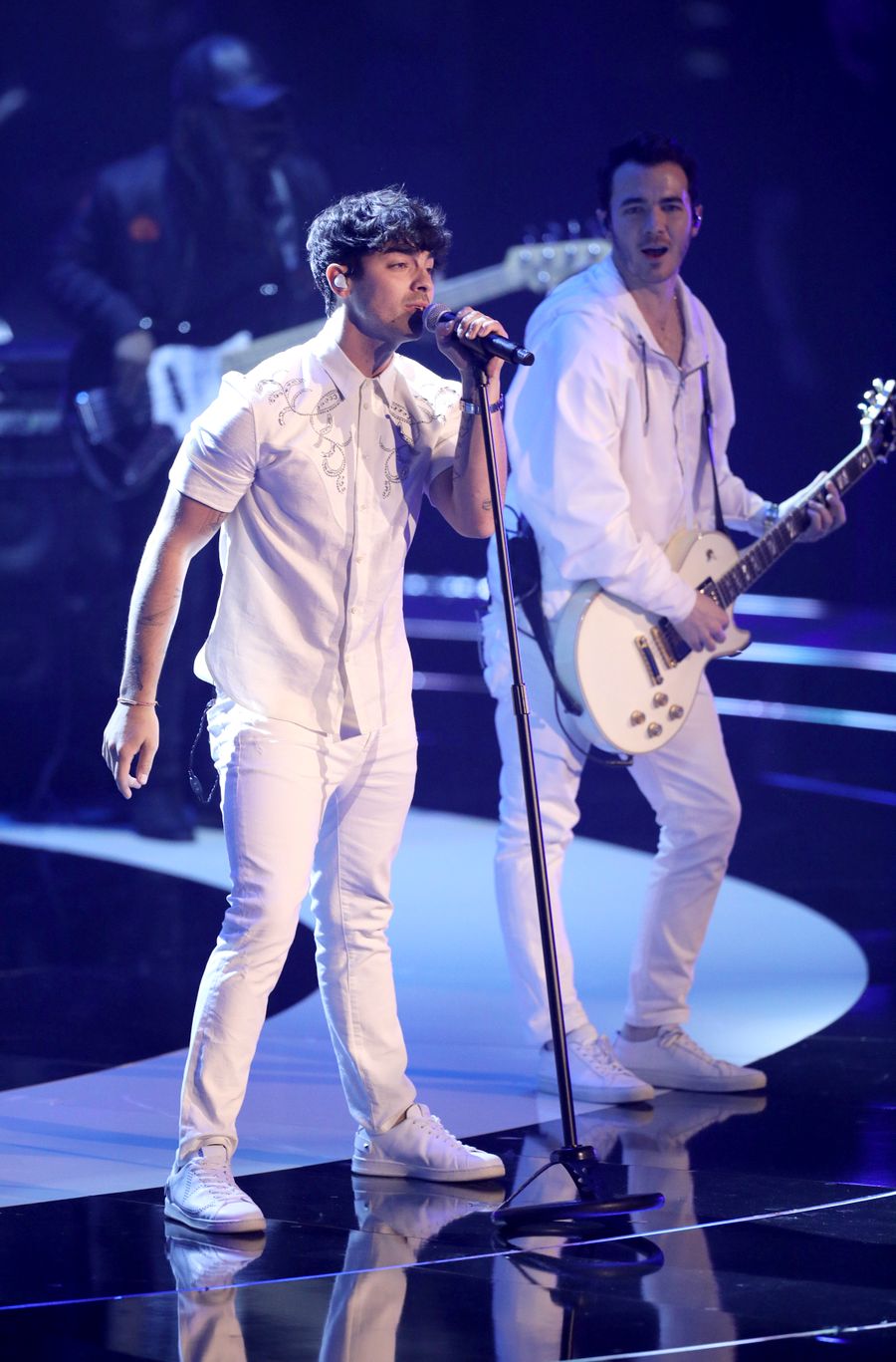 Joe Jonas en un concierto de los Jonas Brothers en 2019 en Alemania.