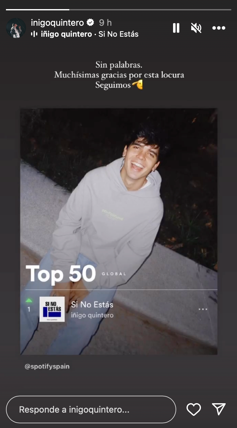 Iñigo Quintero arrasa en Spotify.