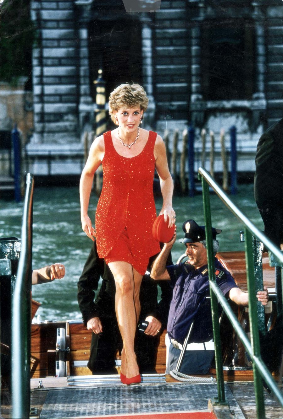 La princesa Diana en el Museo Guggenheim de Venecia.