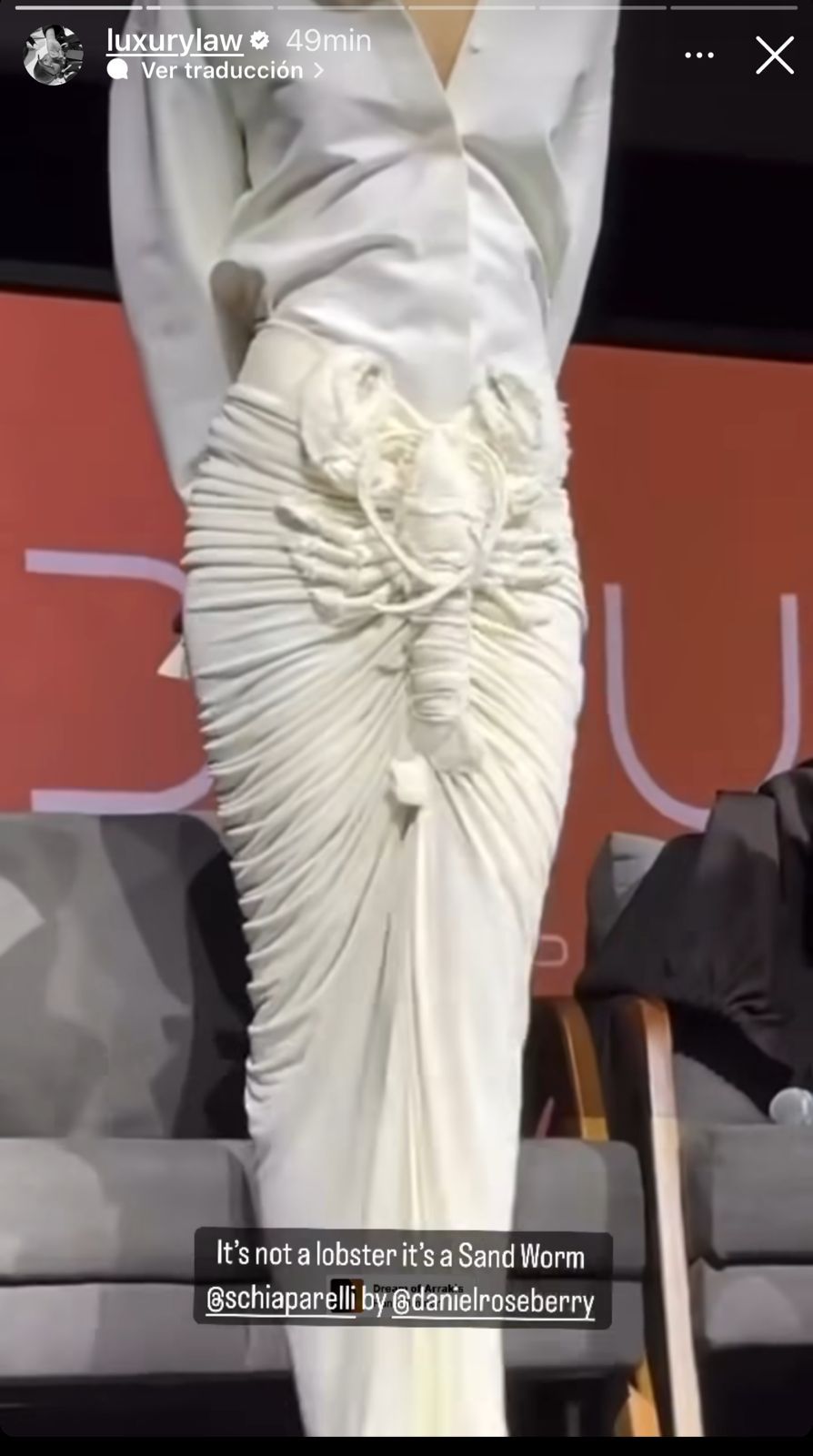 Zendaya usa un diseño de Schiaparelli inspirado en los gusanos de arena de Dune
