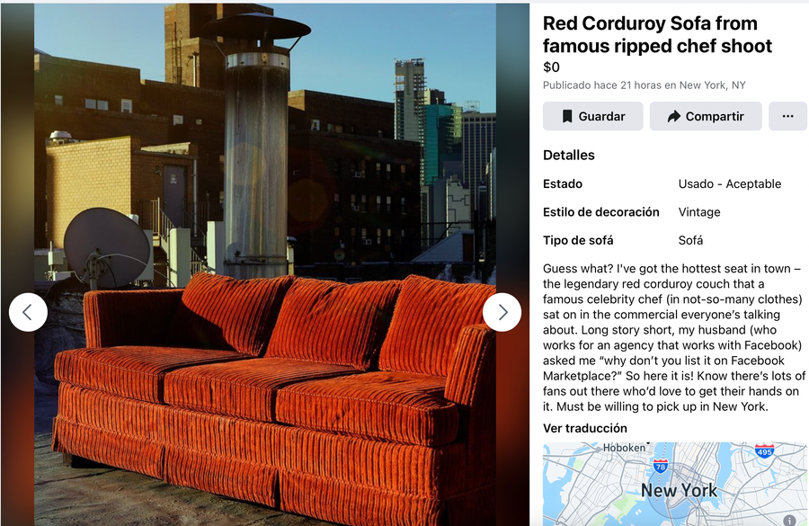 El sillón de Jeremy Allen White está a la venta en Facebook Market