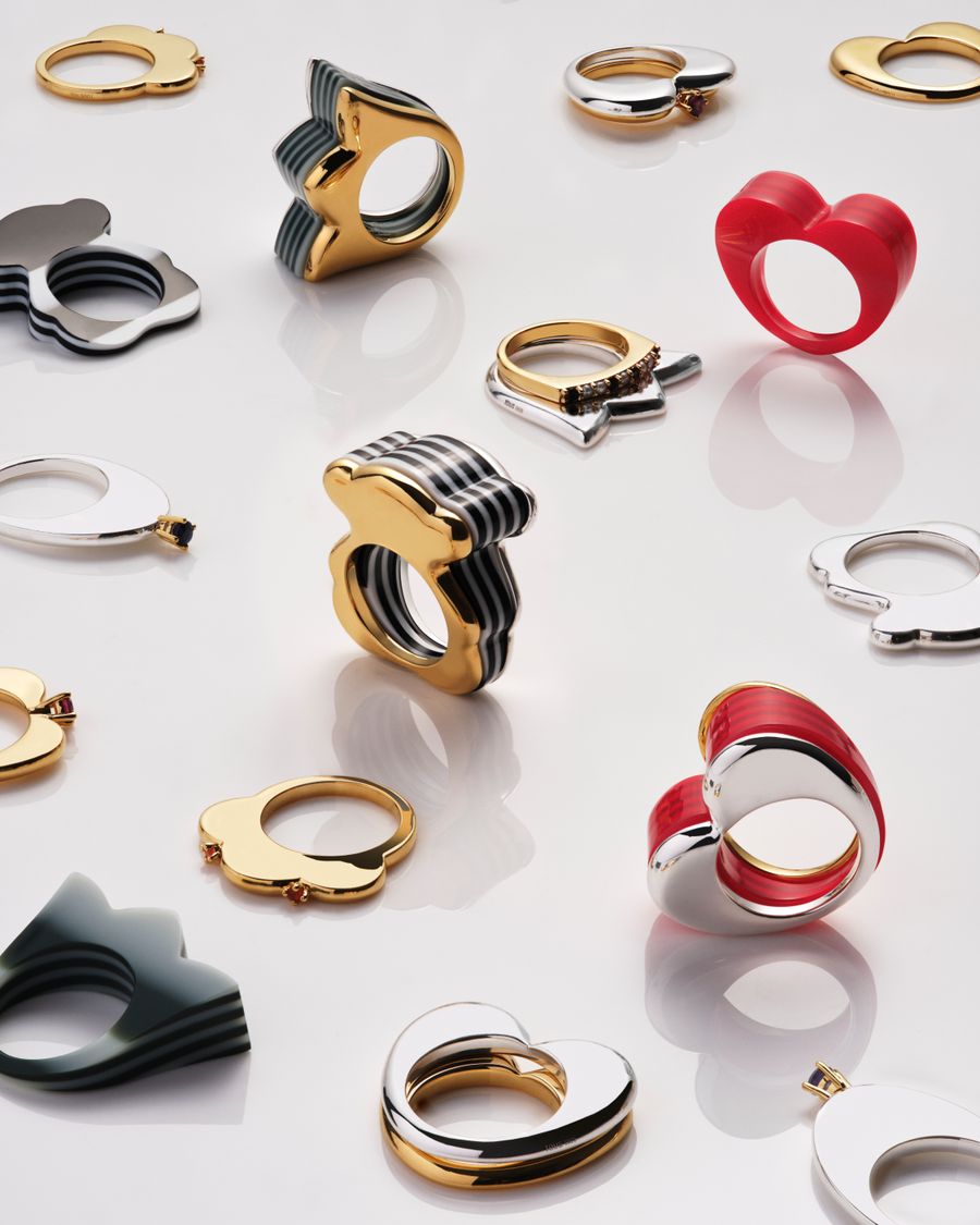 Los anillos pueden usarse de forma individual o apilados.