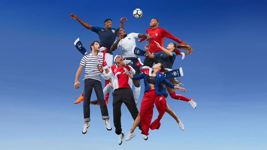 Simon Porte Jacquemus en una campaña de Nike para Francia.