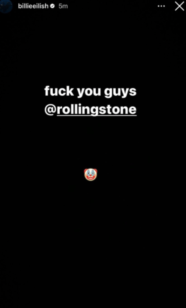 Billie Eilish estalla contra Rolling Stone por filtrar las canciones de su álbum