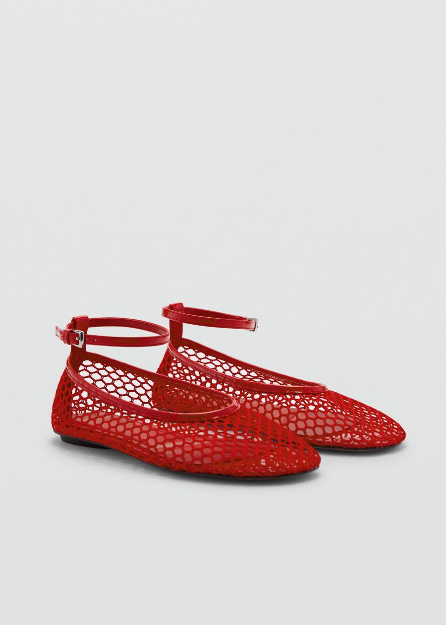 Mango Bailarinas Mesh Tira Hebilla