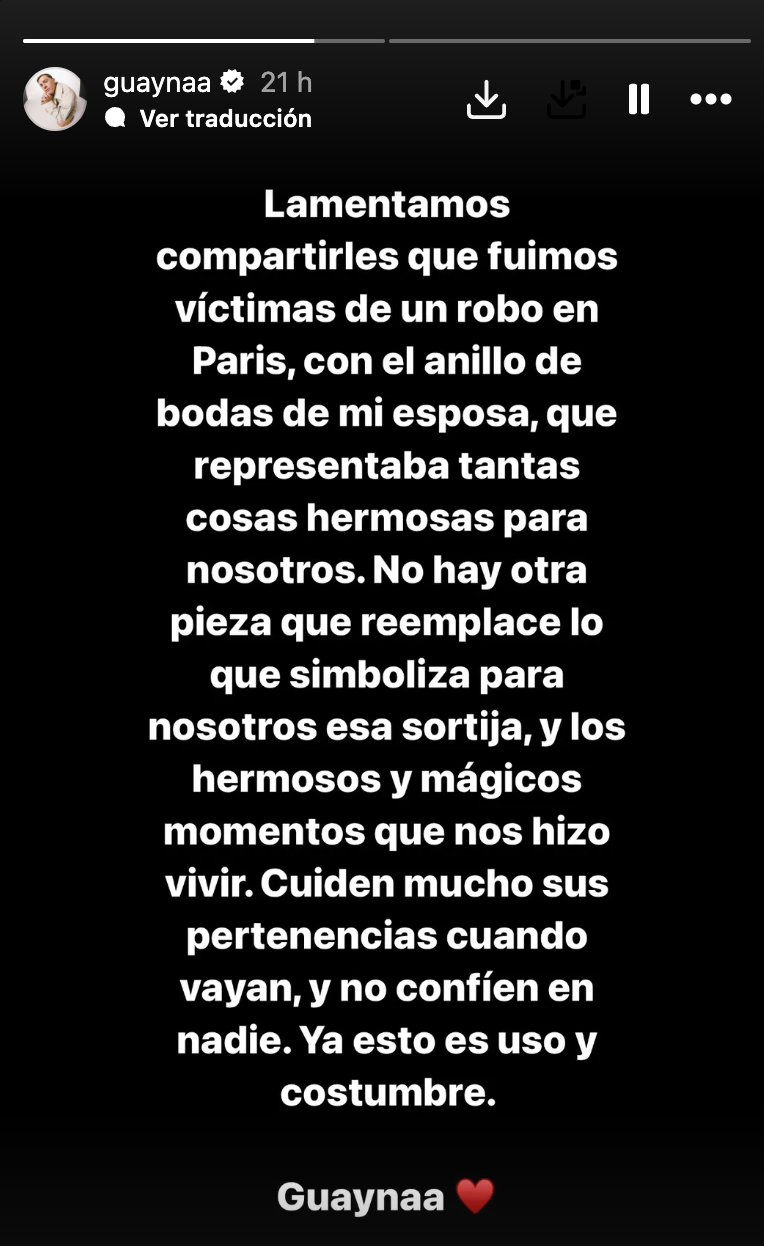 Lele Pons comparte que le robaron su anillo de bodas en París